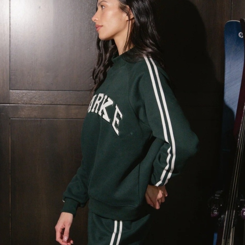 Parke Sport Mockneck GREEN with White Stripes & PARKE Applique Letters - Picture 2 of 7